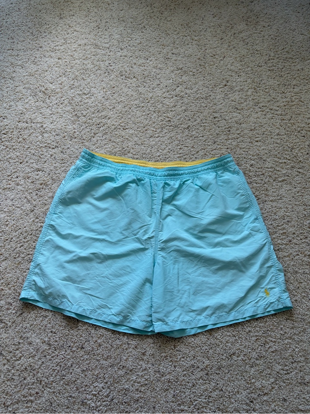 Polo Light Blue and Yellow Swim Trunks